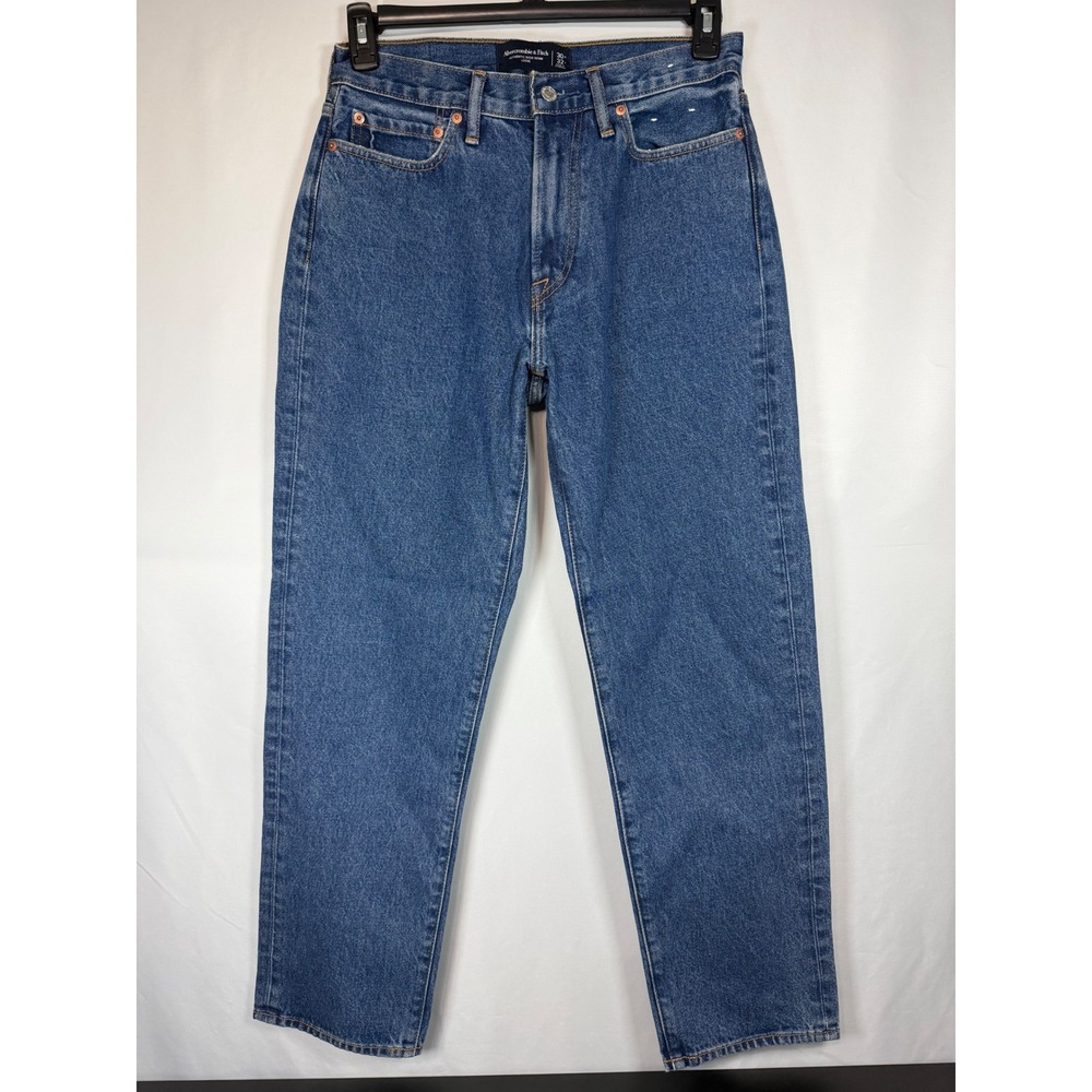 Abercrombie & Fitch Mens Authentic Rigid Denim Loose Fit Jeans Blue 30x32